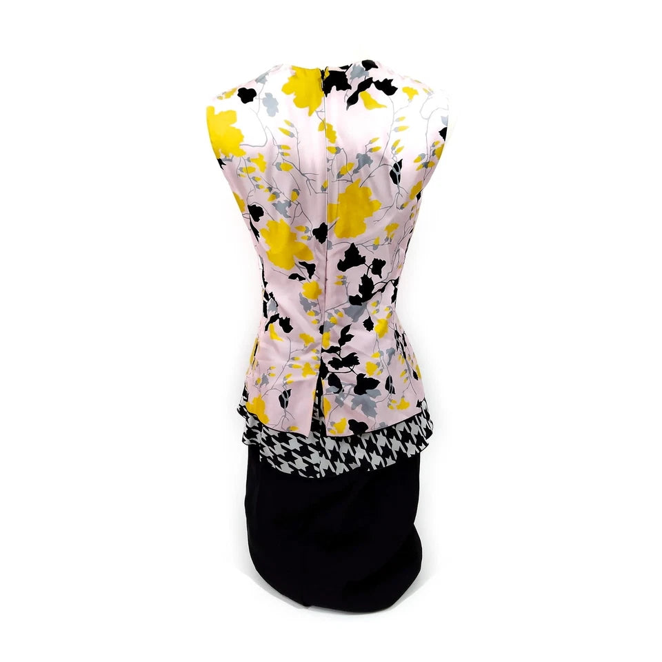 Ferragamo Italy. Vintage Silk/Mixed Material Floral Print Dress