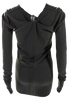 Rick Owens Paris. Gray Wool Long Sleeve V Neck Mini Sweater Dress