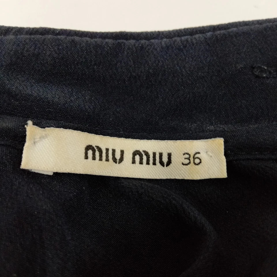 Miu Miu Italy. Vintage Navy Blue Silk Dress