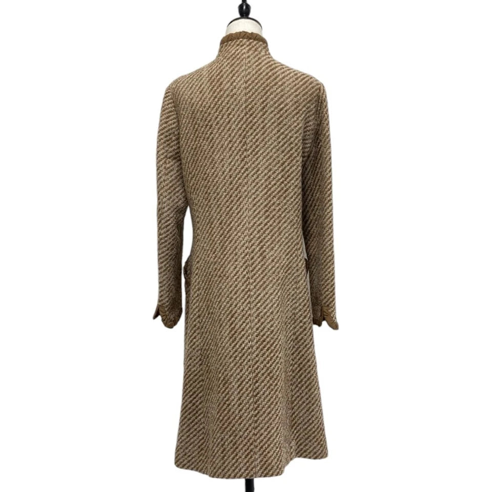 HIROKO KOSHINO JAPAN. BIS. Brown Wool Tweed Long Coat