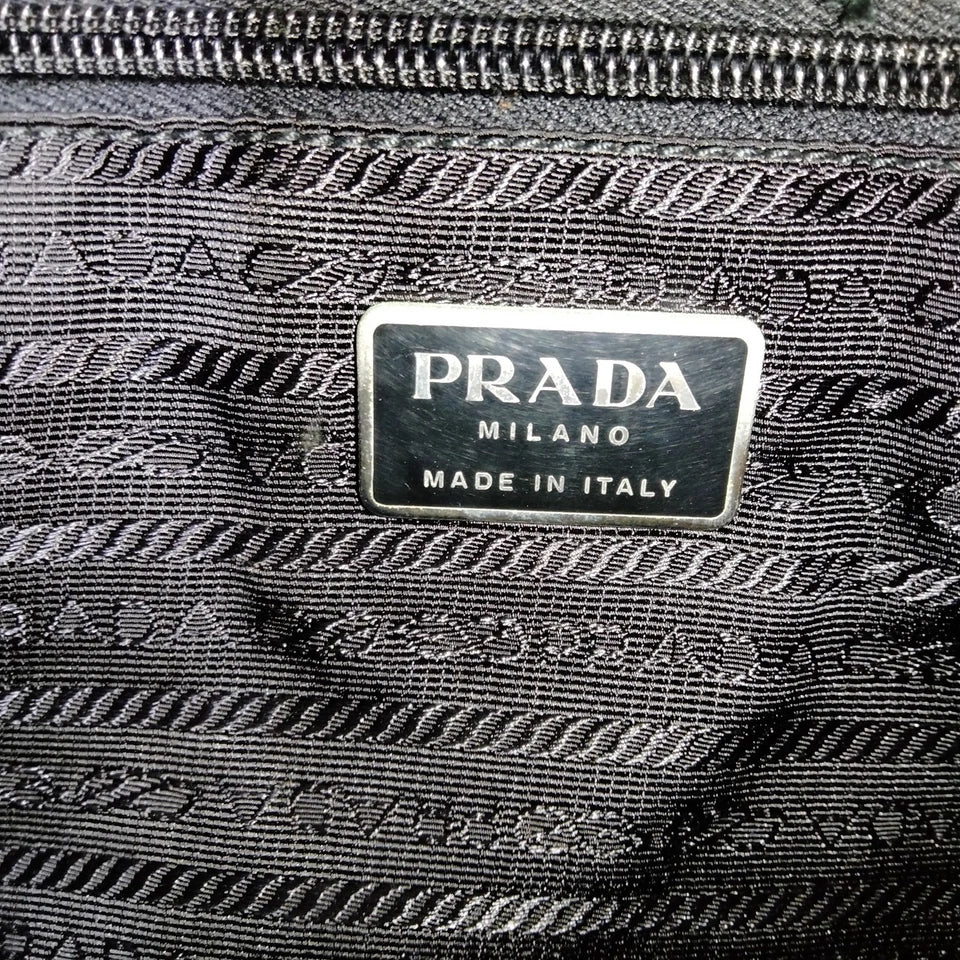 Prada Italy. Gray Leather Shoulder Bag