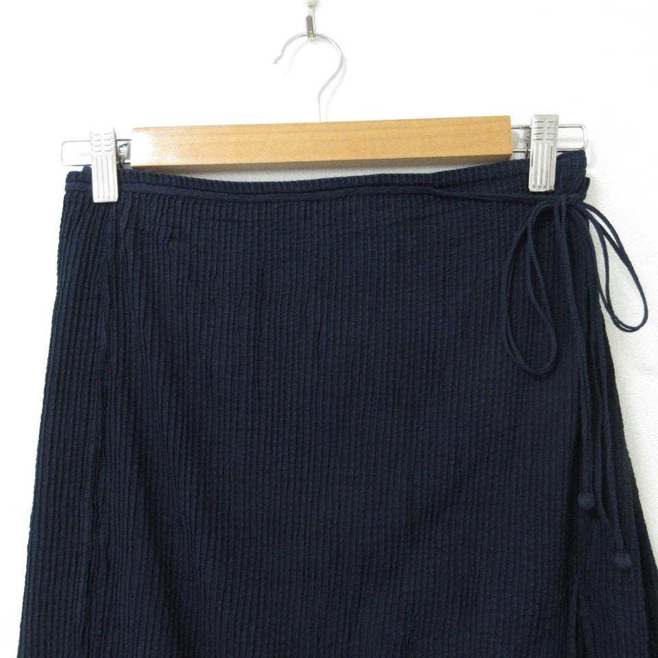 45RPM R by 45rpm JAPAN. Indigo Pleated Wrap Skirt