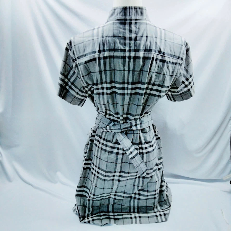 Burberry London. Cotton Plaid Belted Dress