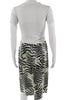 Max Mara Italy. Silk Blend Pleated Animal Print Knee Length Skirt