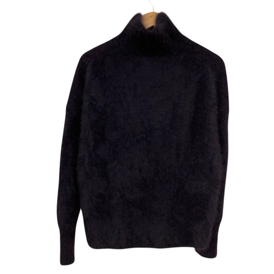 Martinique Japan. Mdnite Navy high-neck shaggy knit sweater