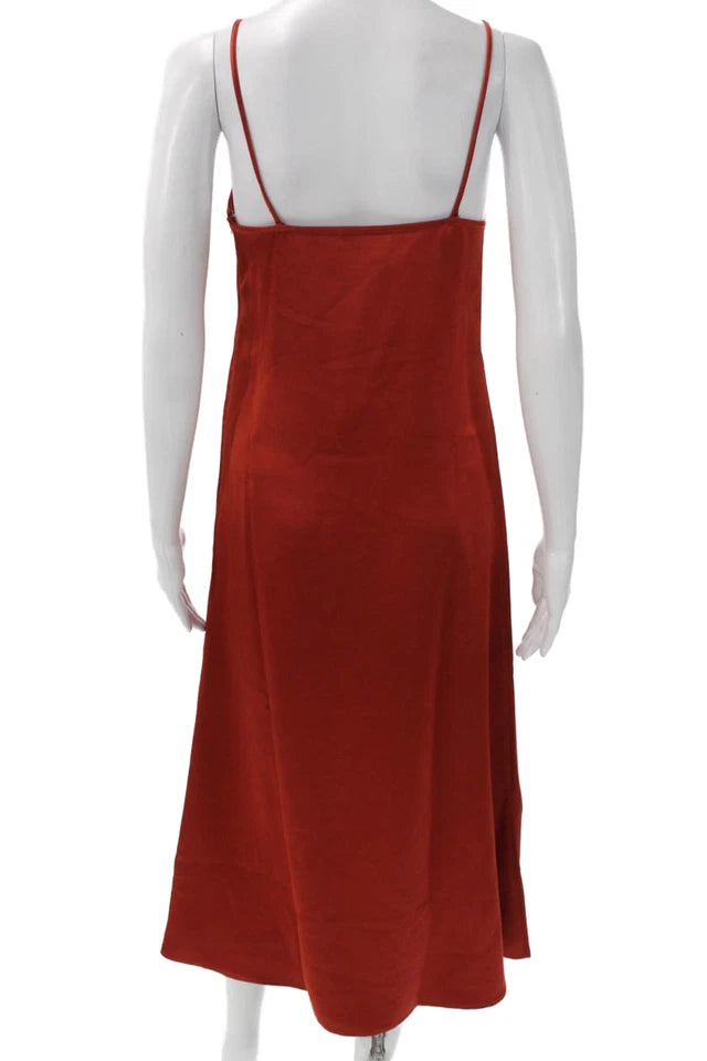 Calvin Klein Vintage Orange Square Neck Long Zip Sleeveless Slip Dress Calvin Klein Vintage Orange Square Neck Long Zip Sleeveless Slip Dress