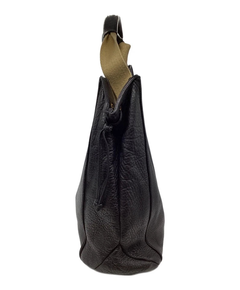 KITAMURA JAPAN. Black Lambskin Leather Handmade Shoulderbag