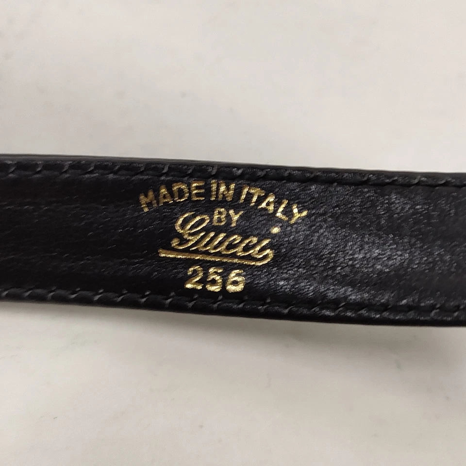 Gucci Italy. Black Leather Vintage Shoulder Bag