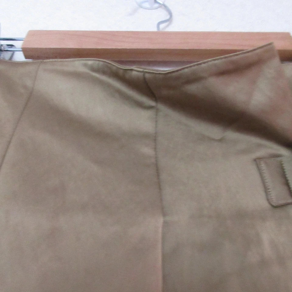 UNITED TOKYO JAPAN. Khaki Satin Asymmetrical Satin Wrap Skirt