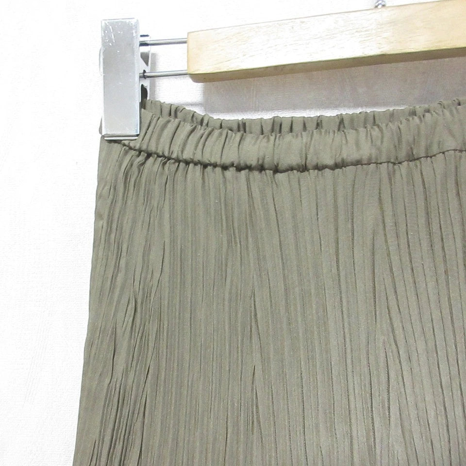 ADAWAS JAPAN. Gray/Brown Poly/Rayon Double Pleated Maxi Skirt