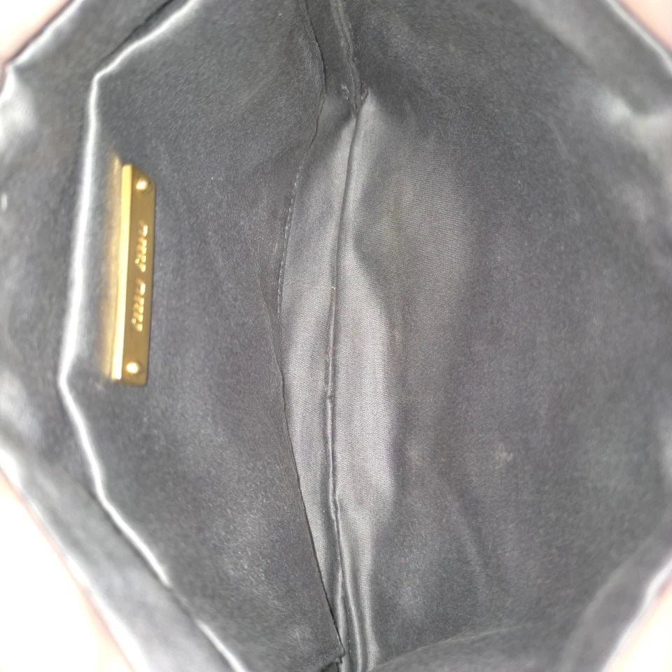 Miu Miu Italy. Pink Studded Leather Small Crossbody / Shoulder Bag