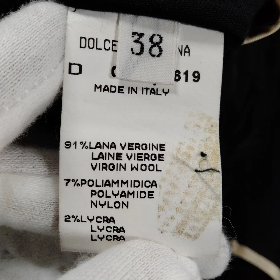 DOLCE & GABBANA ITALY. Black Wool, Nylon, Polyurethane Velour Jacket