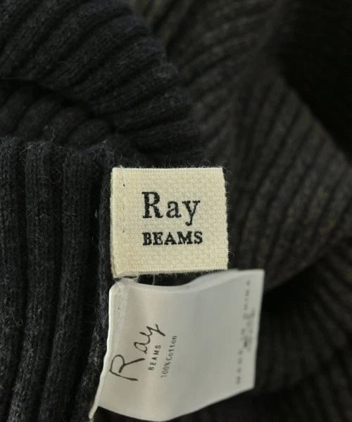 Ray Beams Japan. Vintage Mock Neck Ribbed Cotton BlackxBeige Sweater/Top