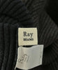Ray Beams Japan. Vintage Mock Neck Ribbed Cotton BlackxBeige Sweater/Top