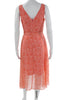DONNA KARAN NY. DKNY. NEW. Orange Printed Wrap Dress Sleeveless V-Neck Tie Waist Dress