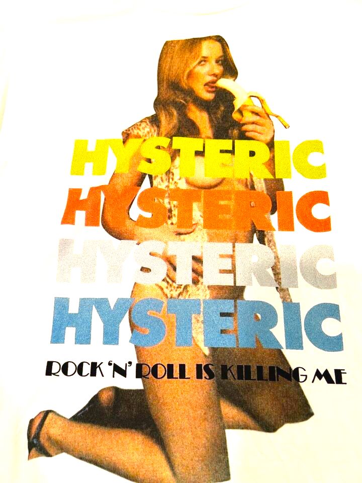 Hysteric Glamour “Rock ‘N’ Roll is Killing Me” White Long Tee/Tunic
