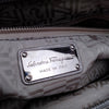 Ferragamo Italy. Gray Metallic Pebbled Leather Shoulder Bag / Hand Bag