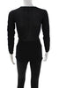 Helmut Lang NY. Black Vintage  V-Neck 3/4 Sleeve Silk Blend Top