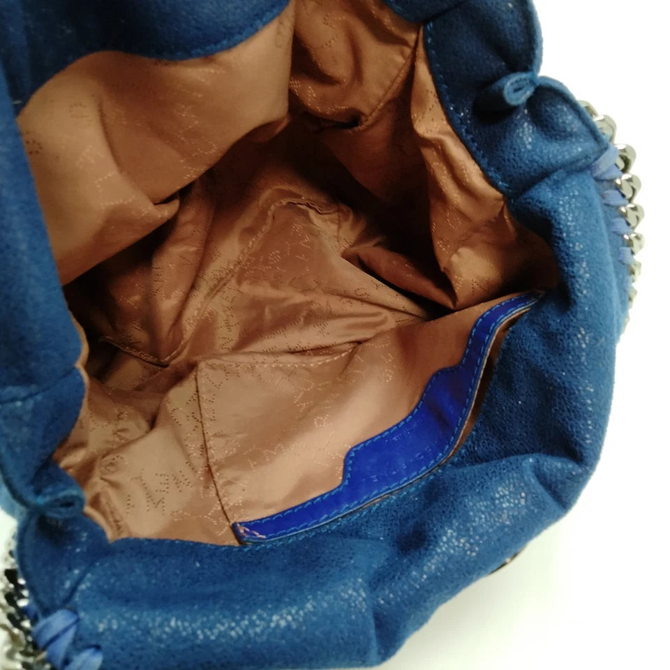 Stella McCartney UK. Blue Rare Color Faux Vegan Leather Shoulder Bag