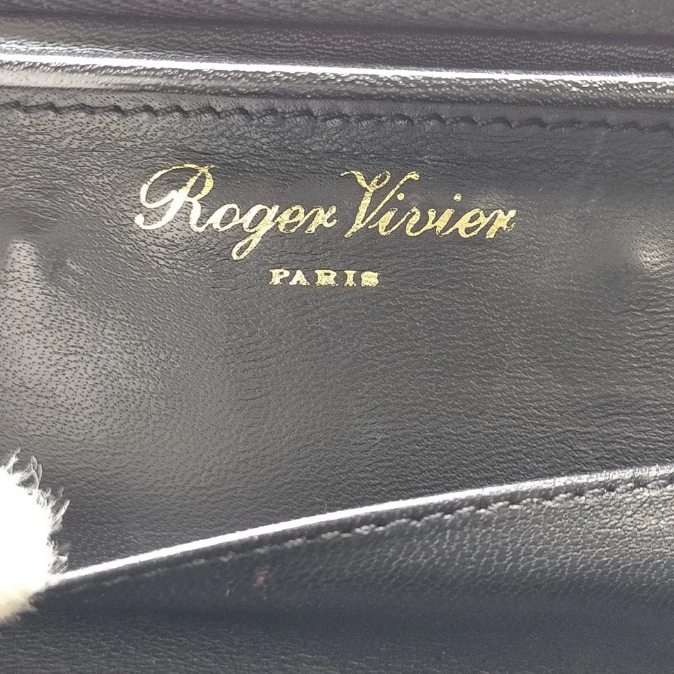 Roger Vivier Paris. NWOT. Ponyhair Fur Houndstooth Pattern Clutch Bag