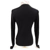 Burberry UK. Black Wool Cotton Ribbed Button-Front Long Sleeve Top