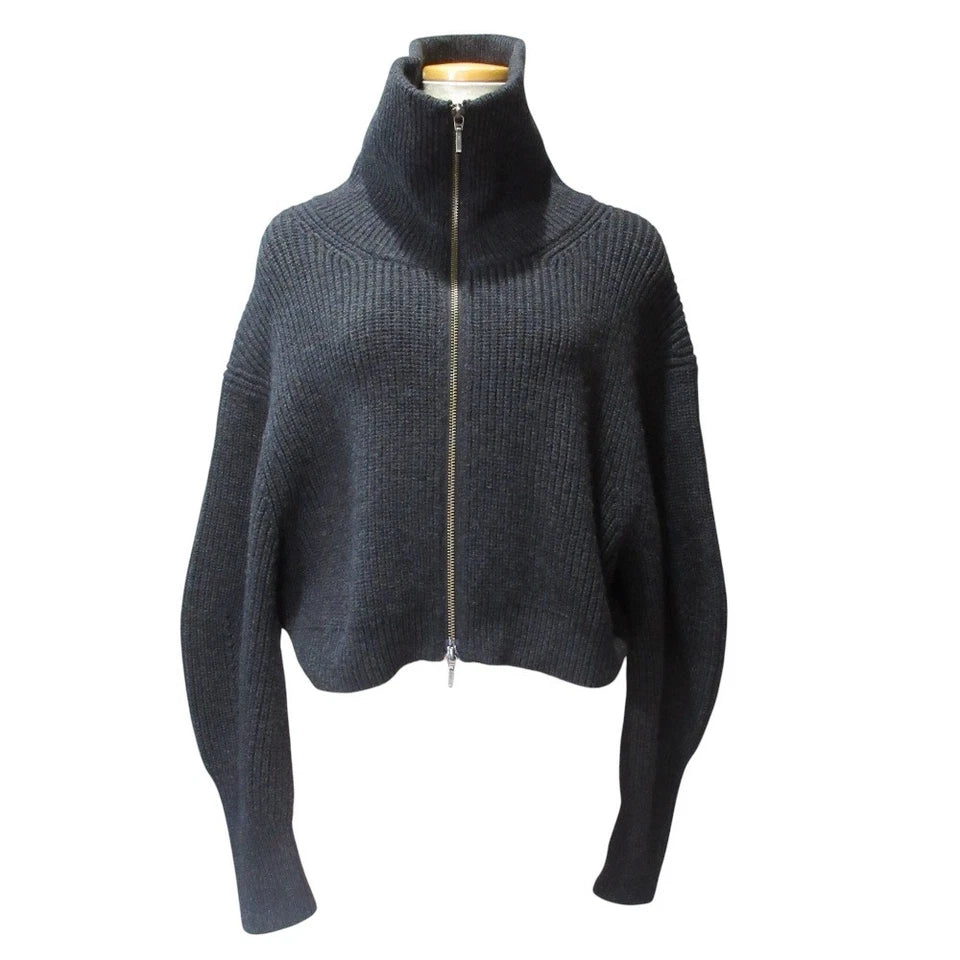 NOBLE JAPAN. 24AW COLLECTION GREY Short Zip Cardigan Knit Blouson