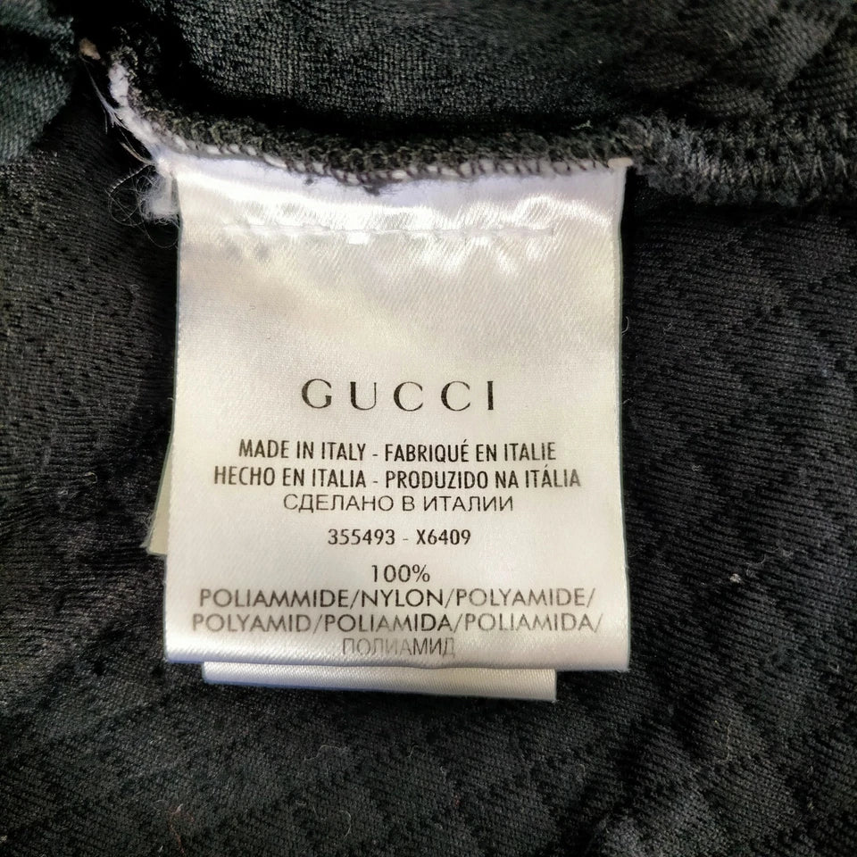 Gucci Italy Black Nylon Half Zip Dress
