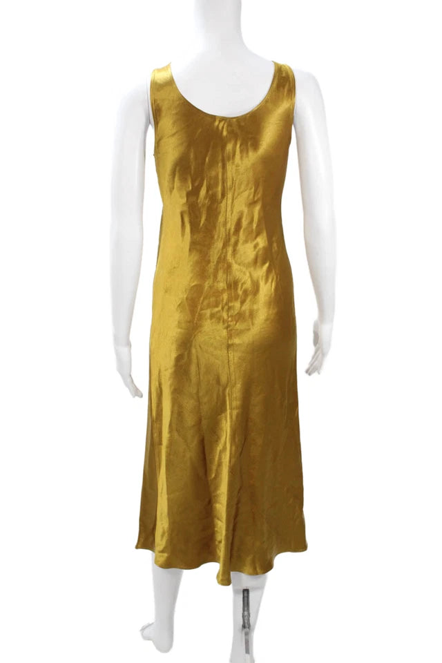 Max Mara Italy. Vintage Bronze/Gold Acetate Slip Dress