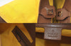 GUCCI Italy. Vintage Yellow Canvas/Leather Bamboo Tote Bag/ Shoulder Bag
