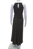 Calvin Klein NYC. Striped Sleeveless Maxi Dress Black Beige