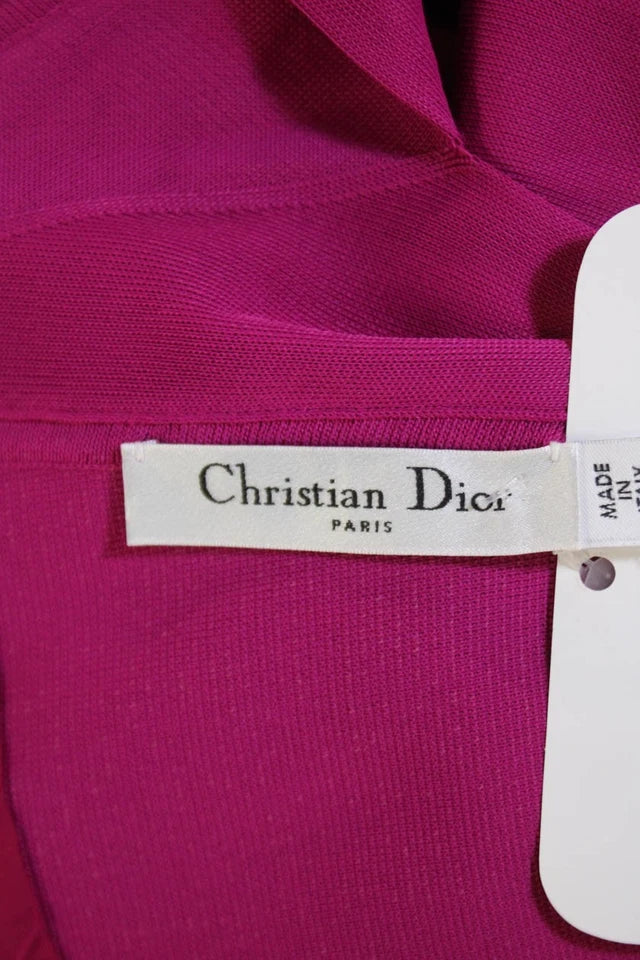 Christian Dior Paris. NEW W/TAGS Magenta Sleeveless Zip Scoop Neck Lined Dress