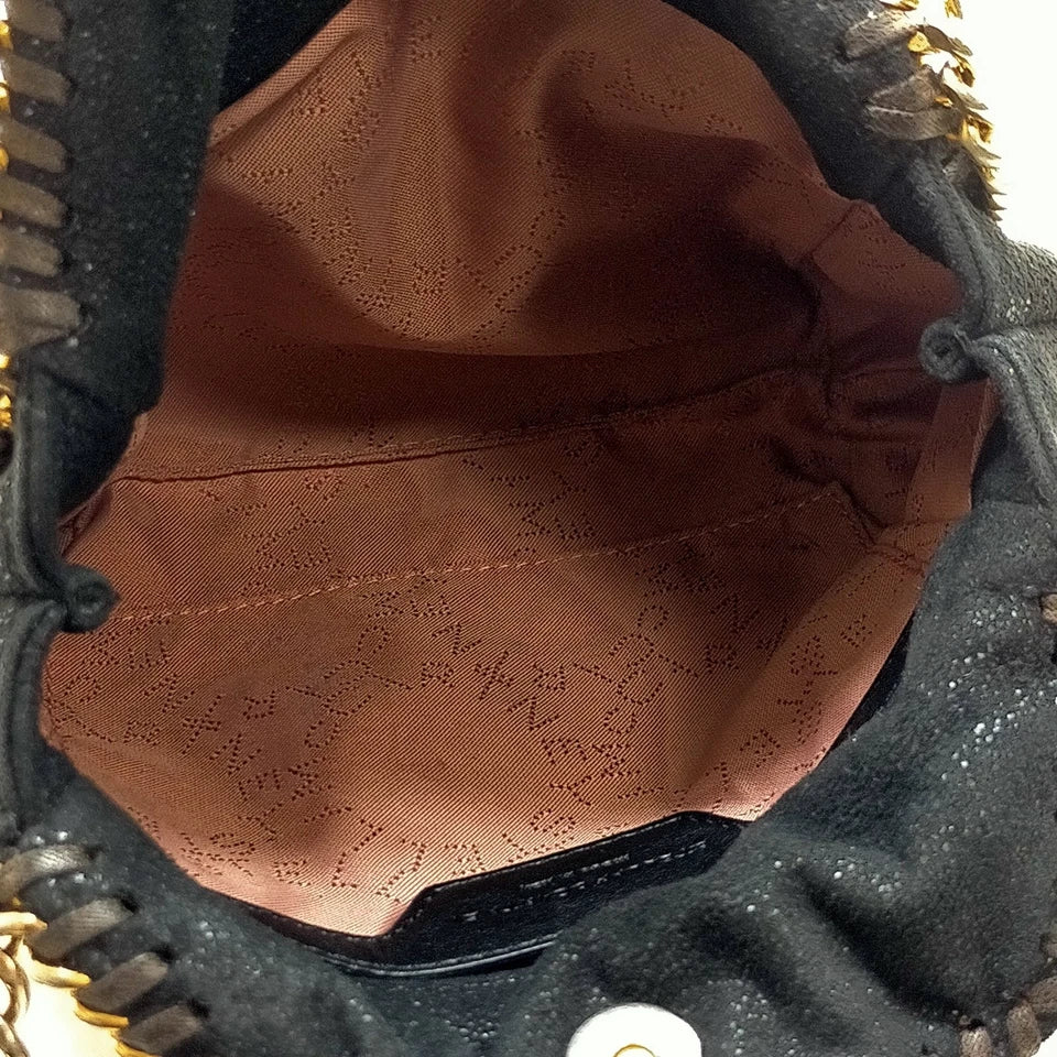 Stella McCartney UK. Black Mini Vegan Leather Shoulder Bag