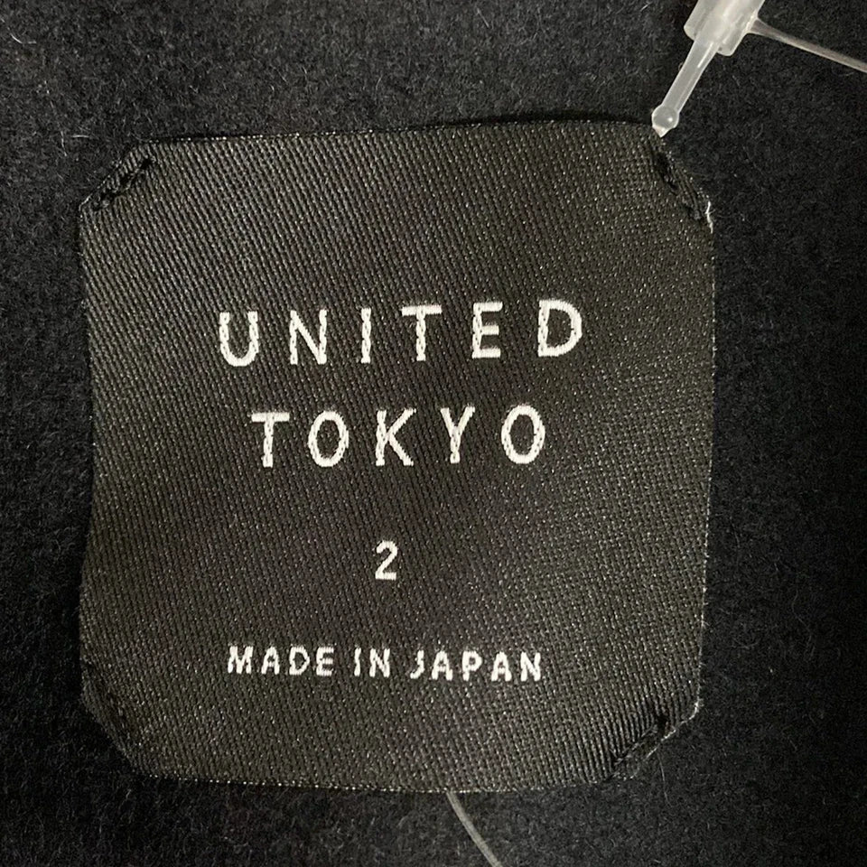 UNITED TOKYO JAPAN. Black Wool Blend Long Coat