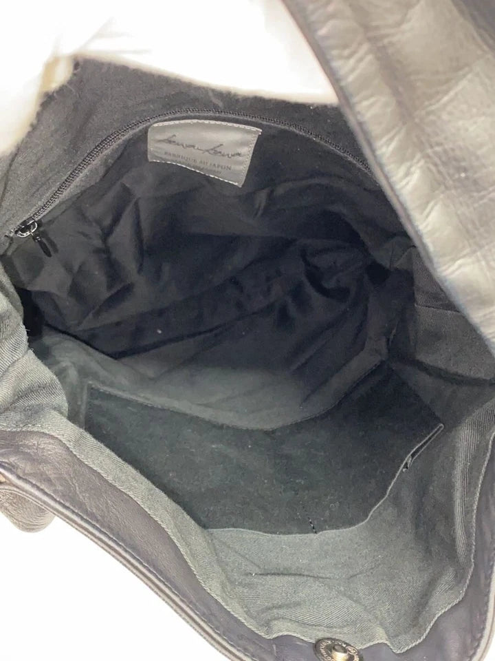 KAWA-KAWA JAPAN. Black Leather Tote Bag / Shoulder Bag