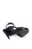 Alexander McQueen UK. Black Leather Ankle Strap Open Toe Heels Size 39.5