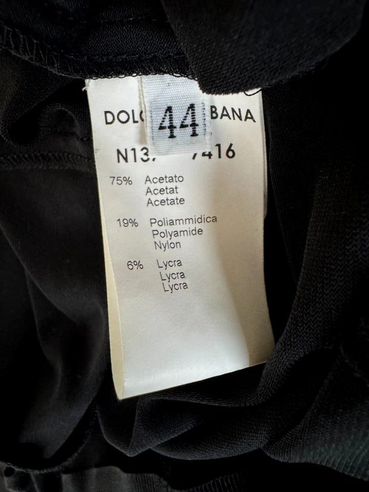 Dolce & Gabbana Italy. Black Nylon, Spandex, Acetate Stretch Flare Zip Skirt