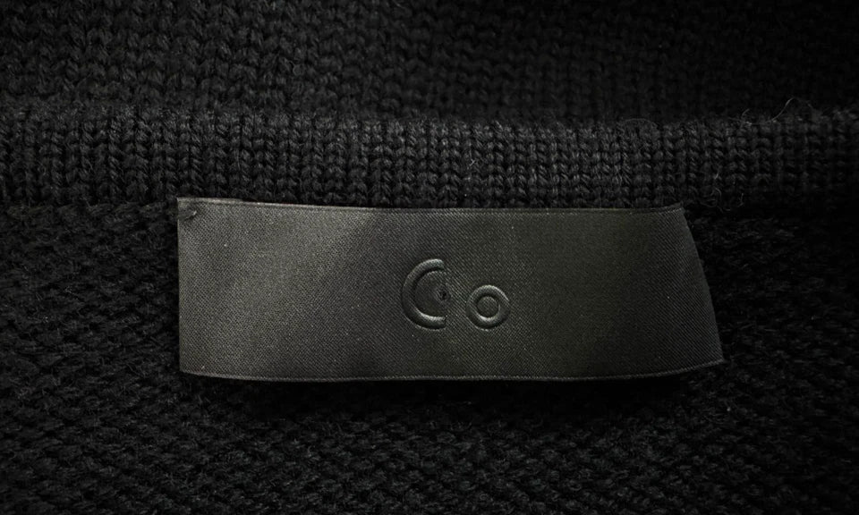 Co Japan. Japanese Yarn Black Wool Sweater with Flare Cuffs