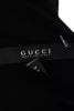 Gucci Italy. Black Viscose Crew Neck Embellished Drape Sleeveless Bodycon Dress