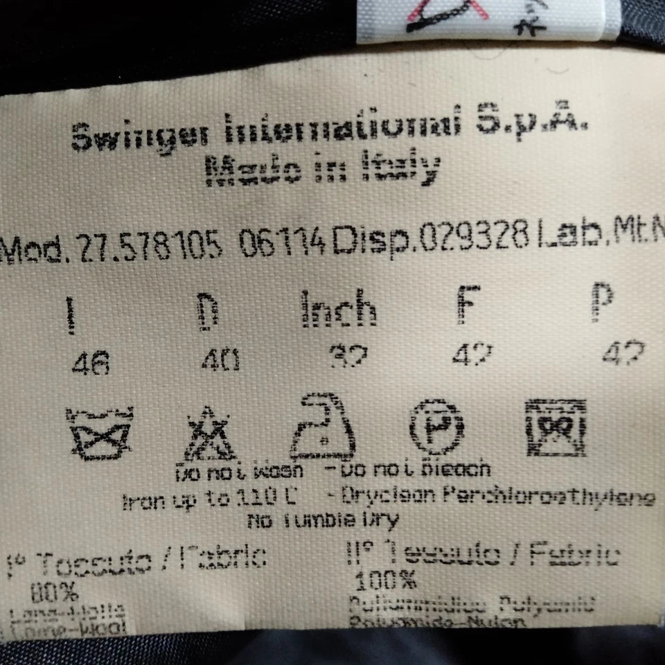 Fendi Italy. Black Wool, Polyester Coat