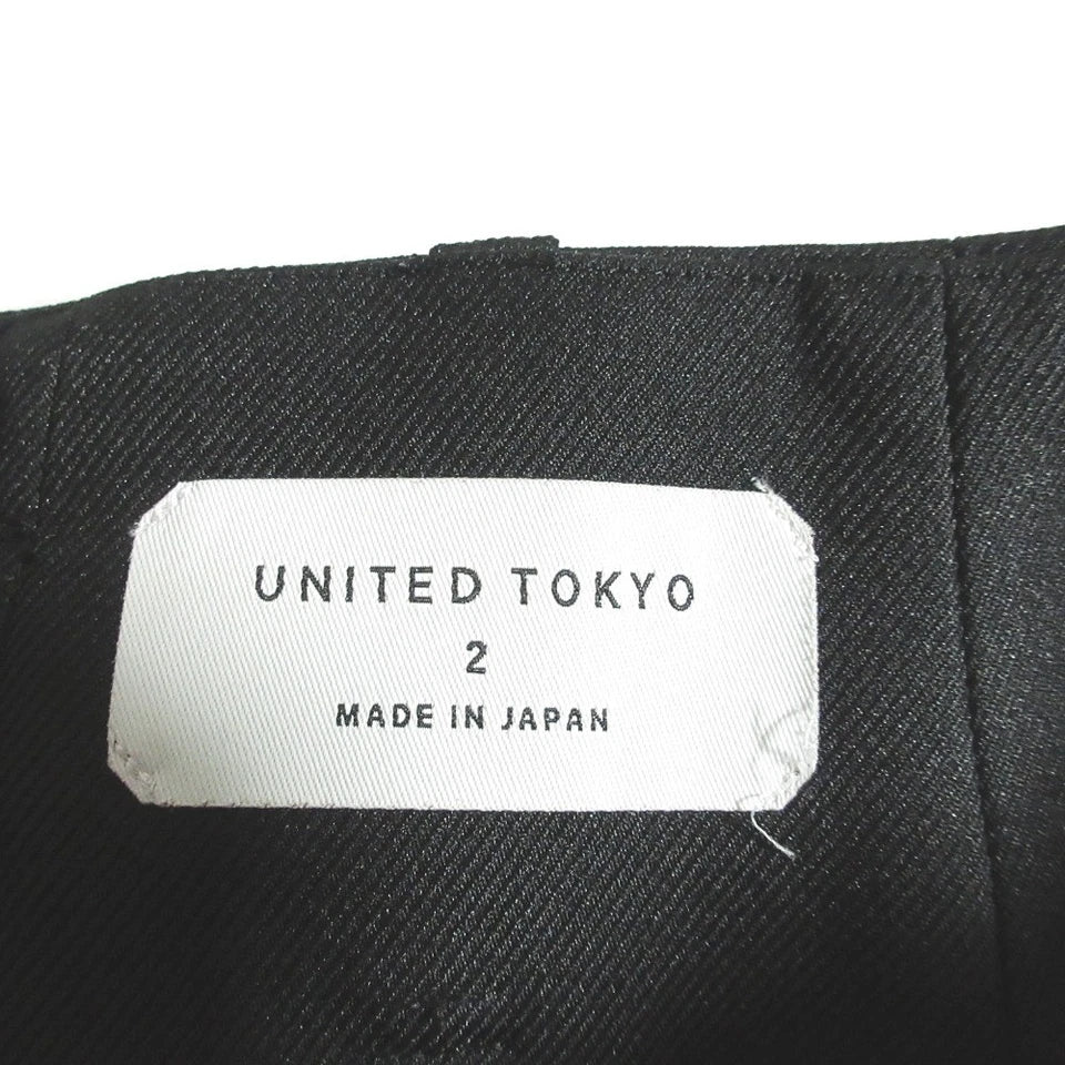 UNITED TOKYO JAPAN. Black Random Slit Tight Long Skirt