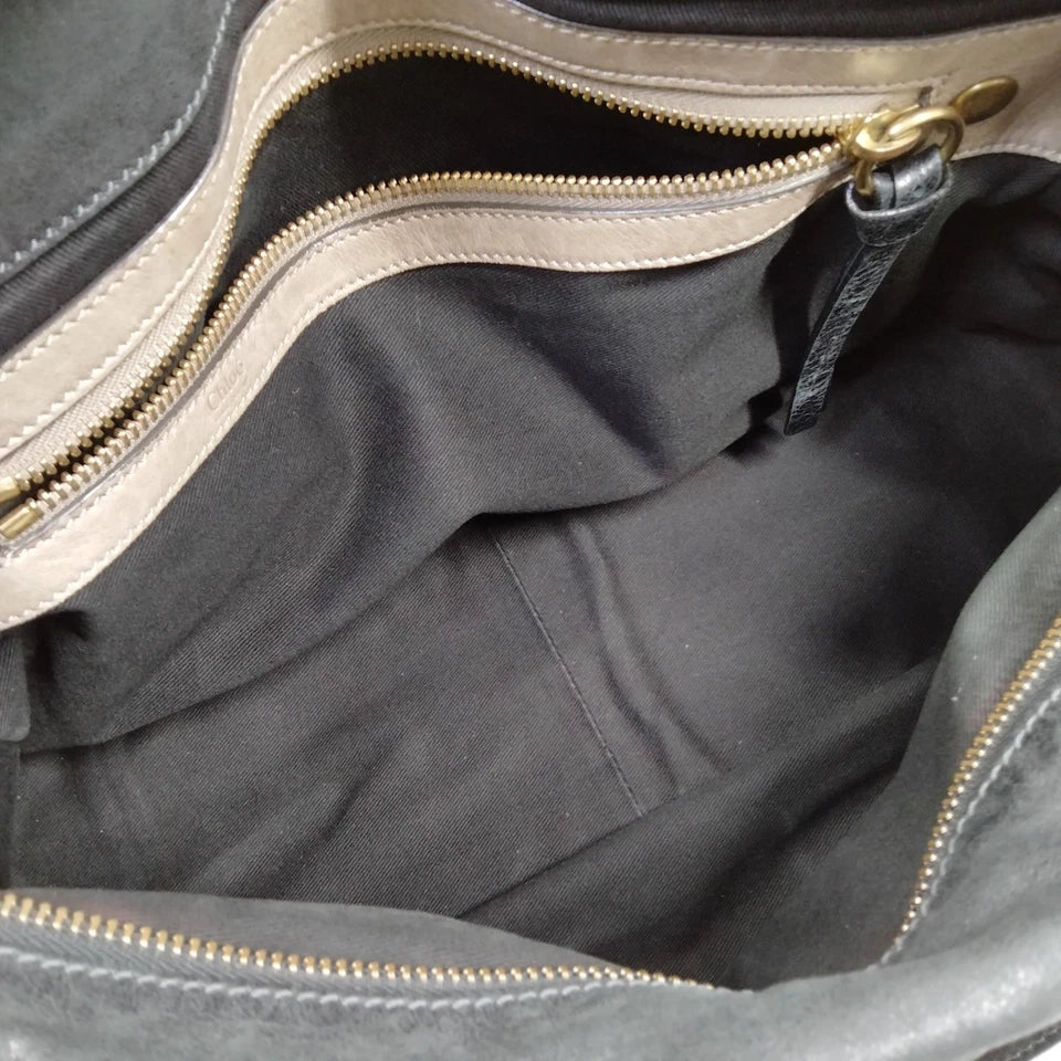 CHLOE PARIS. Black Leather Shoulder Bag / Hand Bag w/Crossbody Strap