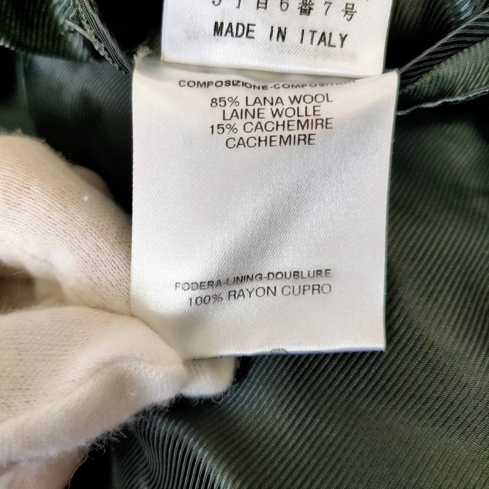 Gucci Italy. Black Wool, Cashmere Belted Overcoat w/Gucci Garment Bag