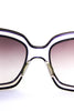 Oliver Peoples. Freya Clear Transparent/Black Oversize Square Sunglasses