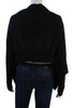 Rick Owens PARIS. Navy Cashmere Two-Toned Open Front Cardigan Sweater