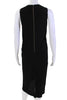 Helmut Lang NY. Black Viscose Back Zip Sleeveless V Neck Knit Shift Dress