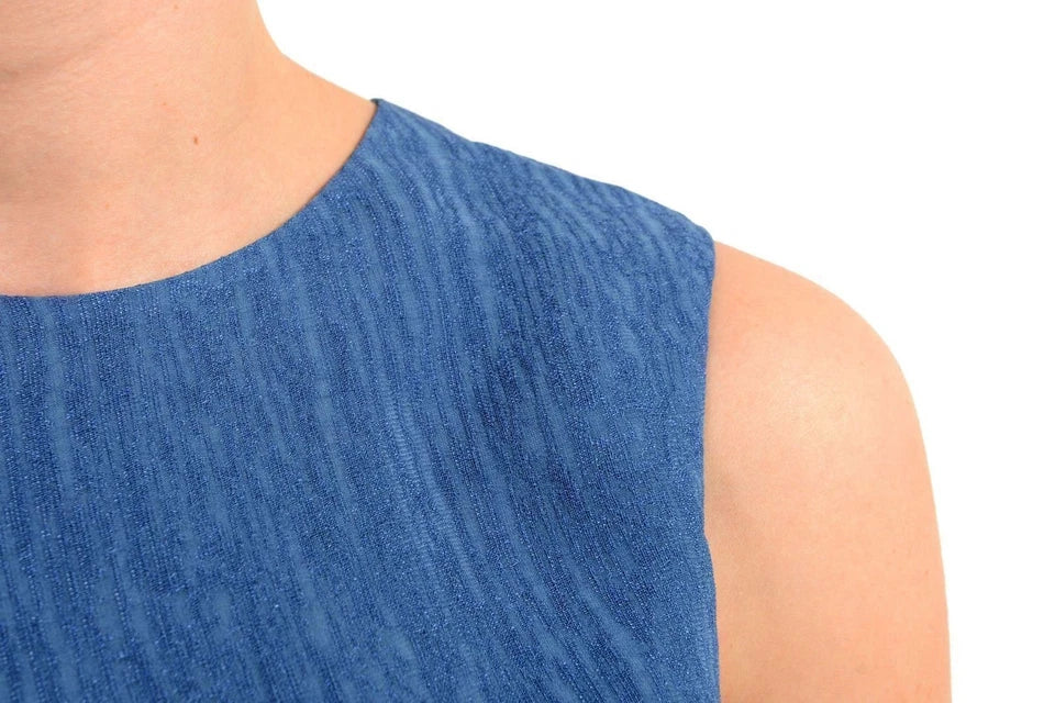 Maison Margiela Paris. NEW. NWOT. Blue Rayon/Acetate Blend Sleeveless Sheath Dress