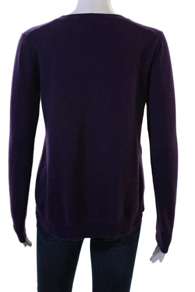 Marni Italy. Eggplant Color Cashmere Long Sleeve Pullover Crew Neck