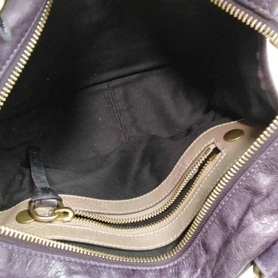 Chloe Paris. Eggplant Color Leather Shoulderbag