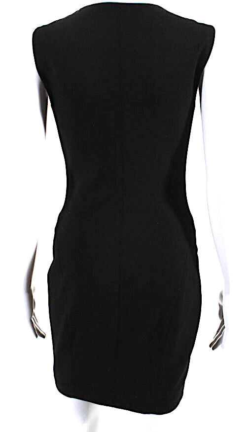 Elizabeth & James NY. Black Woven Sleeveless Zip Up Sheath Dress