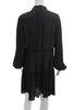 CHLOE PARIS. See by Chloe. Black Mini Silk High Neck Tie Long Sleeve Dress